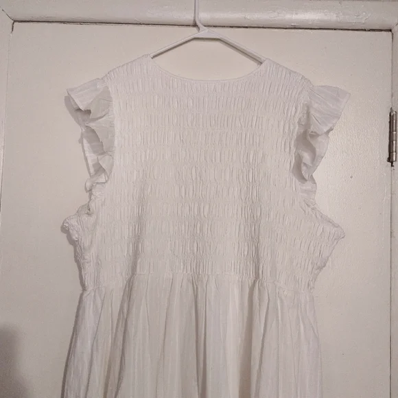 AVARA White Ruffled Cap Sleeve Dress Size XX-Large - Picture 10 of 14